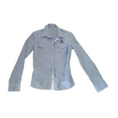 ZU+ELEMENTS - Camicia in cotone a righe bianco e blu