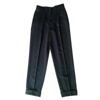 LES COPAINS - Pantalone a vita alta in lana antracite vintage