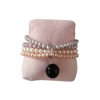 Nihama - Bracciale in perle multicolore con onice nero