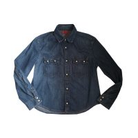 Levi's - Camicia in 100% cotone blu con bottoni a click - M