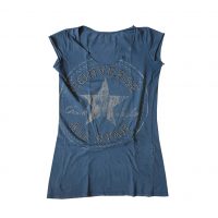 Converse - Maglietta con borchie in metallo in cotone blu - L