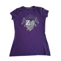 Zara - M - Maglietta in cotone elasticizzato viola