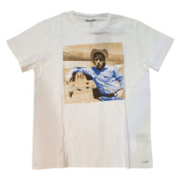 Wrangler - XL - T-shirt in cotone bianco con stampa Paul Newman