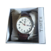 Timex - Orologio in acciaio con cinturino in pelle
