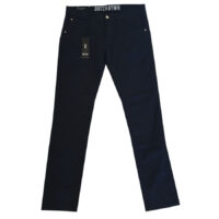 Datch - W33 - Pantalone in cotone elasticizzato blu scuro