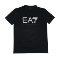 Emporio Armani - T-shirt in cotone nero con grande logo a vista