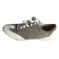 Jil Sander - EU/40 - Sneaker basso in pelle bianco e scamosciato grigio