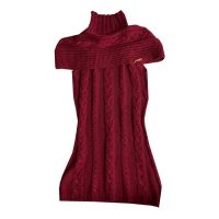 Guess - S - Maglia smanicata in lana bordeaux e filo metallico rosso