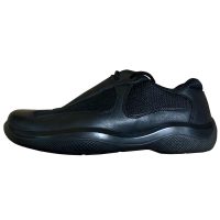 Prada - EU/37.5- Sneaker basso in pelle nero con lacci
