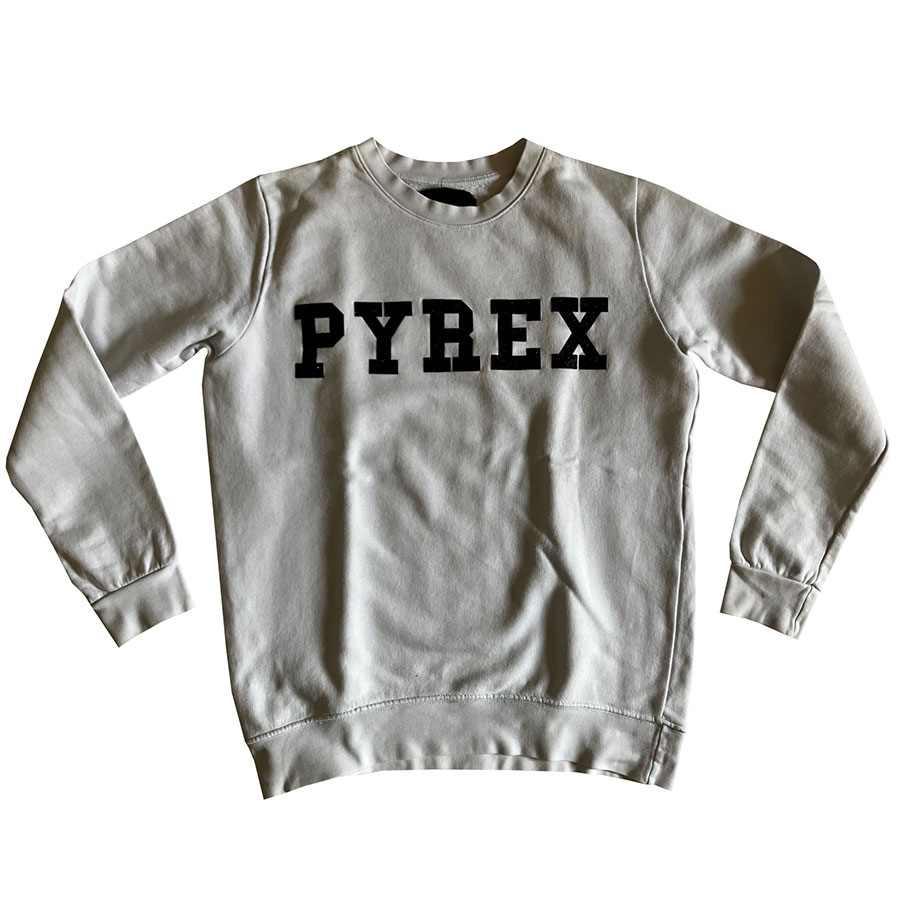 Pyrex - M - Felpa in cotone bianco