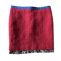 D&G - IT/42 - Gonna mini in lana rosso e altri materiali multicolore
